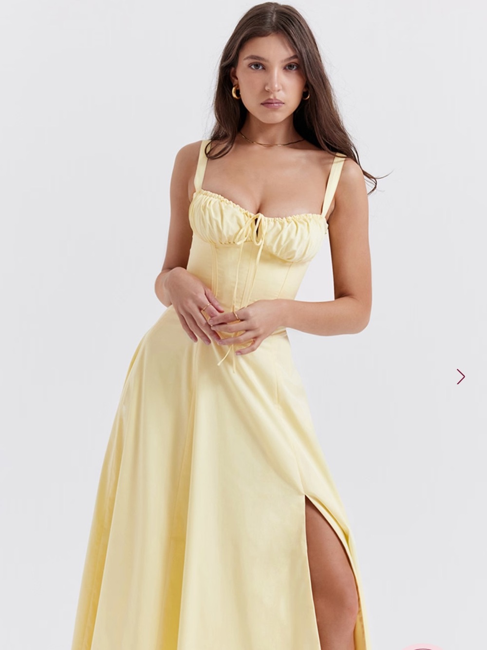 House of CB Carmen Yellow Corset Dress